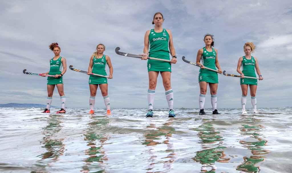 Womens Hockey Team on water