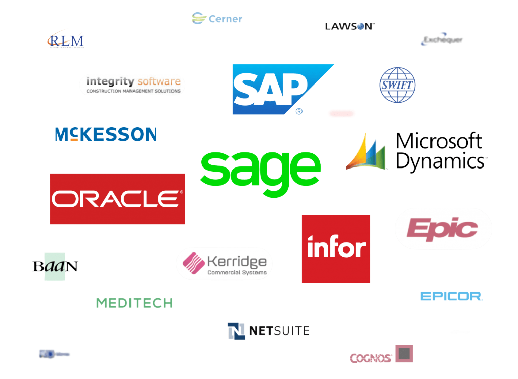ERP systems integrations logos