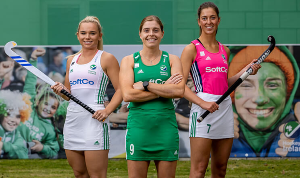 Three Irish women's hockey players SoftCo