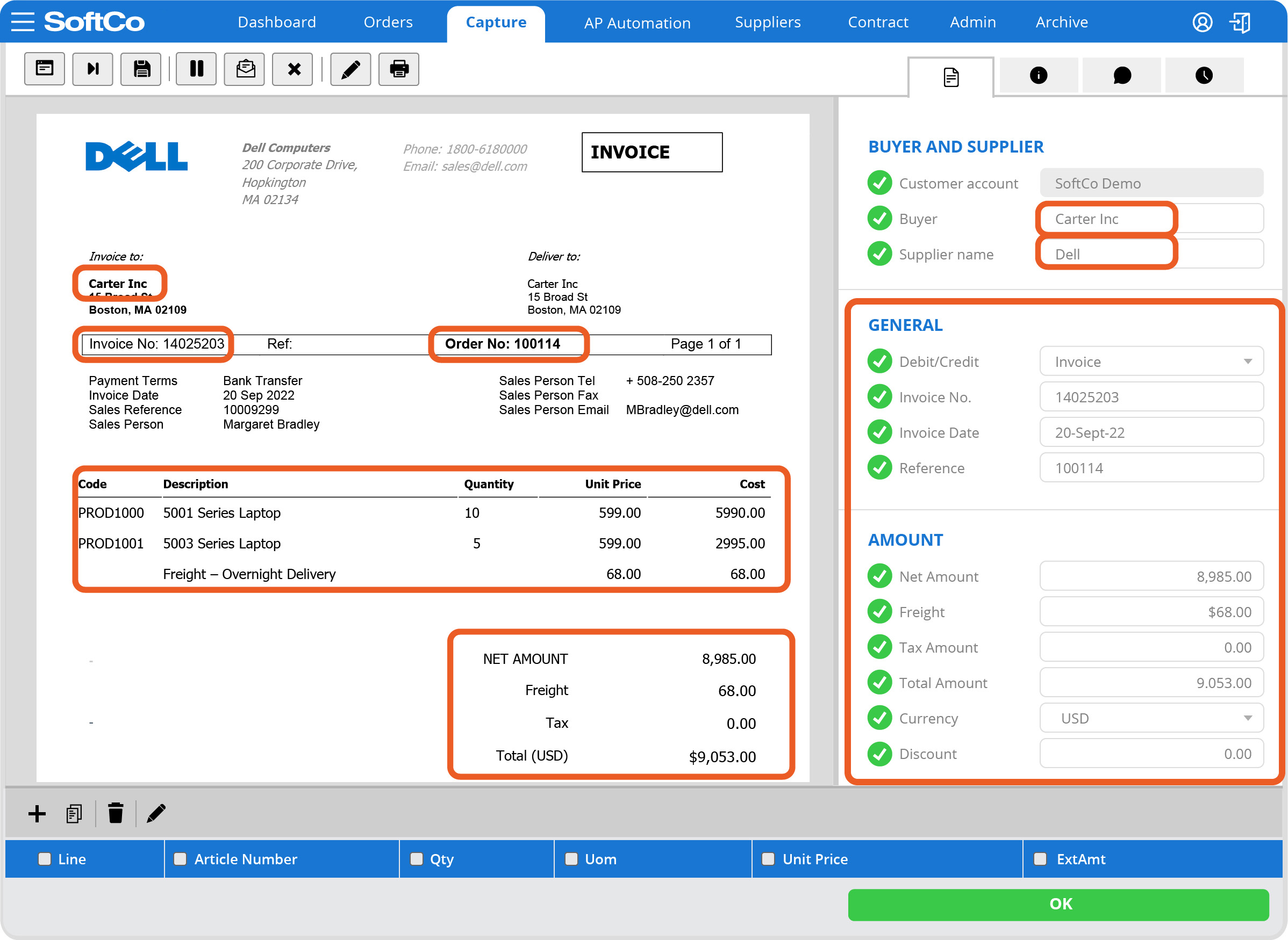 softco platform invoice
