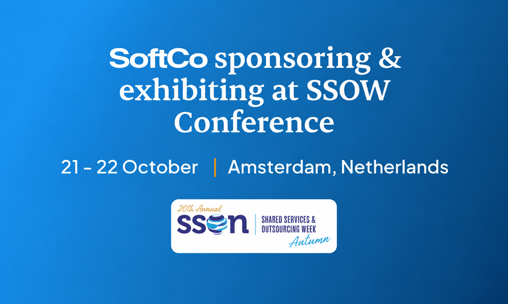 SoftCo at Shared Services & Outsourcing Week 2026 in Amsterdam